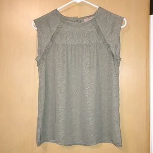 Olive sleeveless blouse. Loft. XSP